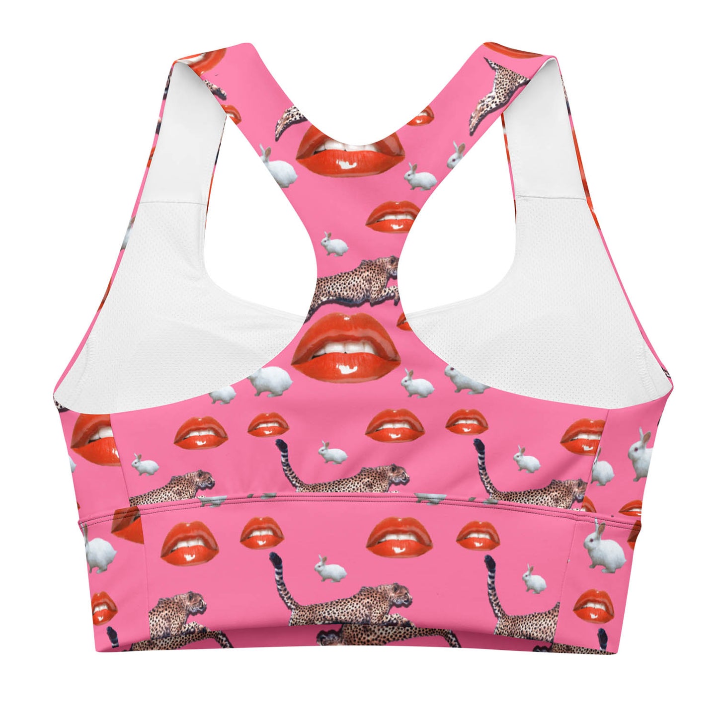 Cheetah Lips and Bunnies Longline Sports Bra (XS-3XL)