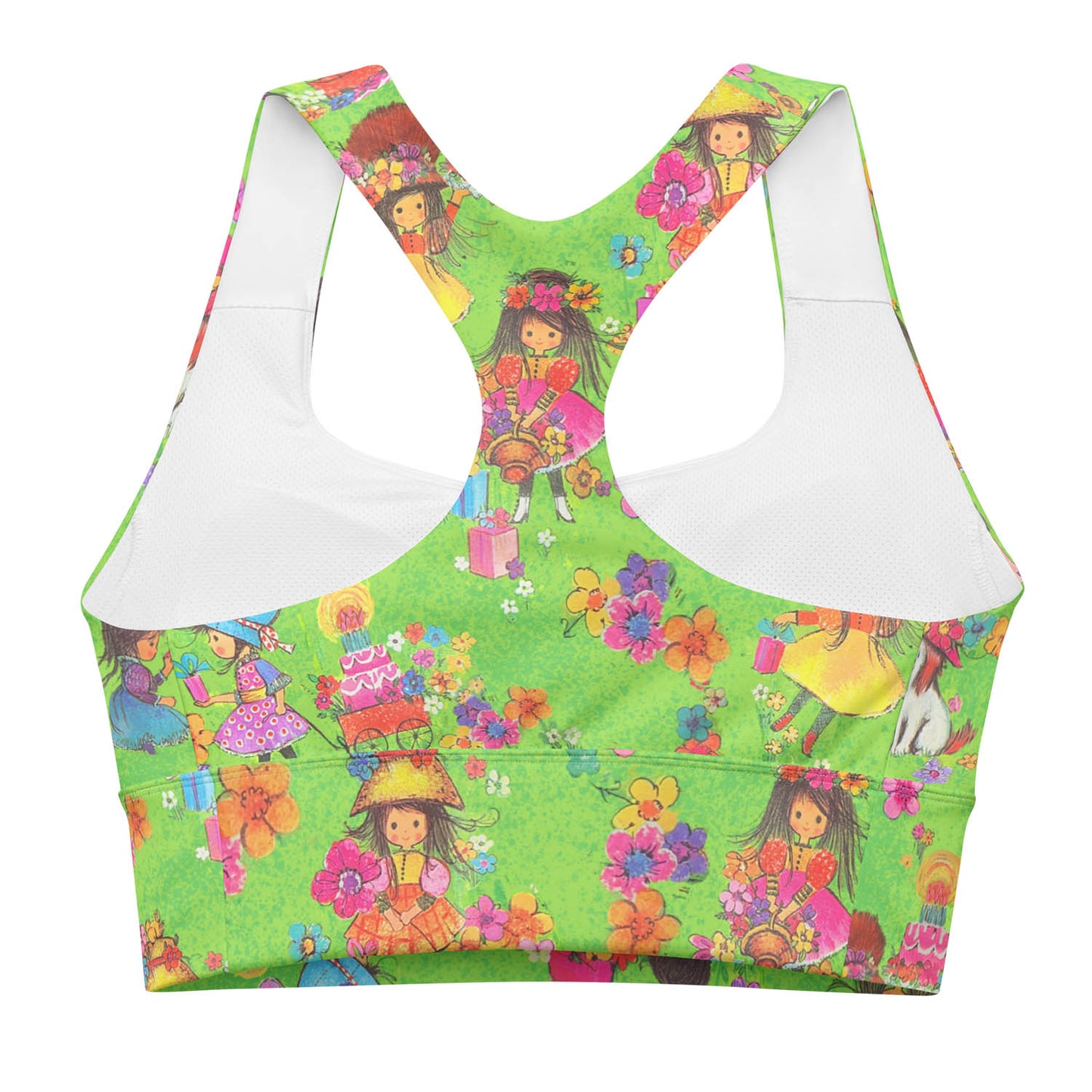 Vintage Flower Girls Longline Sports Bra (XS-3XL)