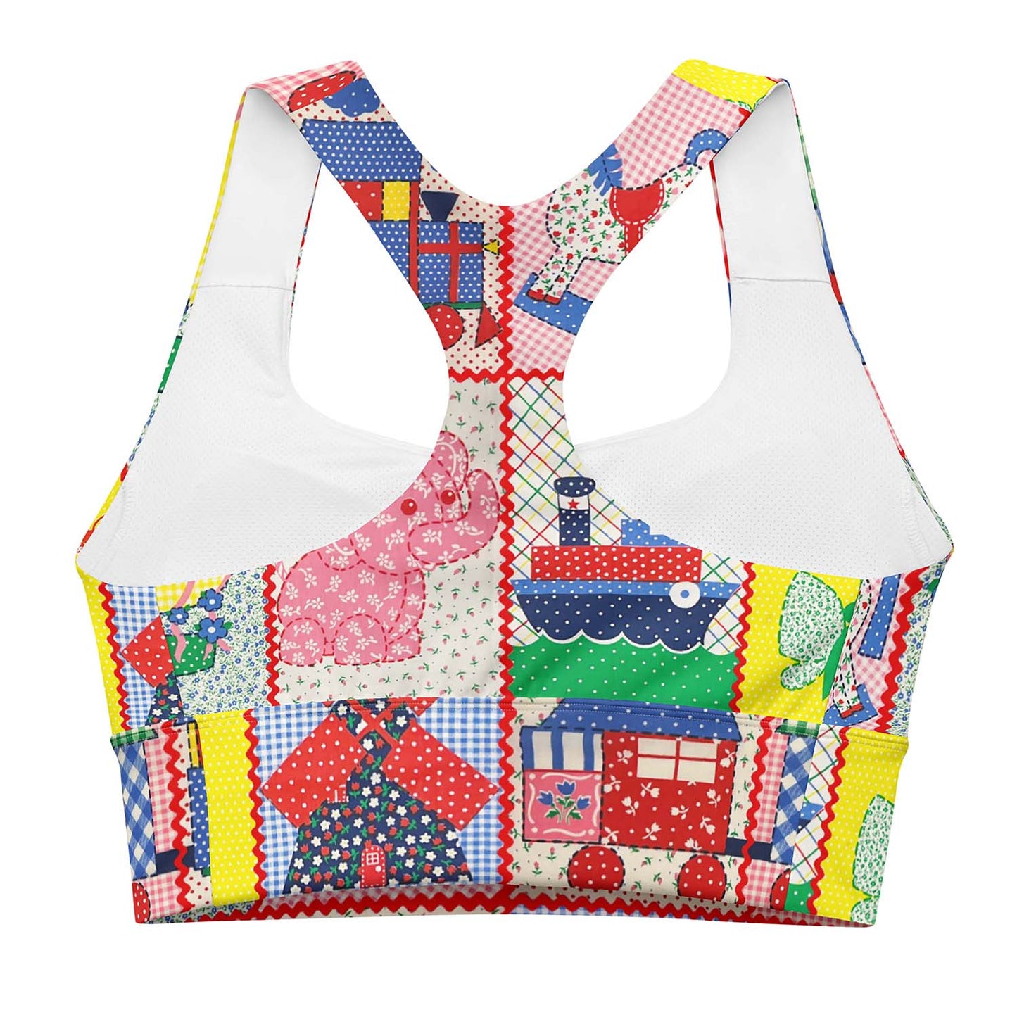 Vintage Pink Elephant Longline Sports Bra (XS-3XL)