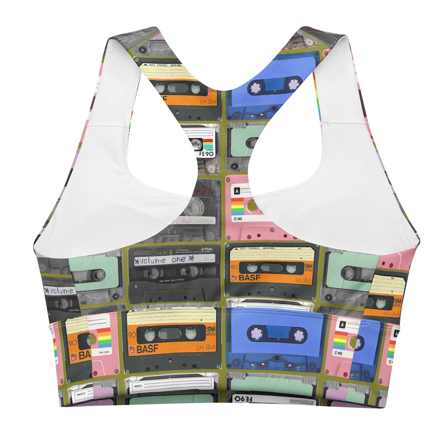 Cassette Mix Tape Longline Sports Bra (XS-3XL)