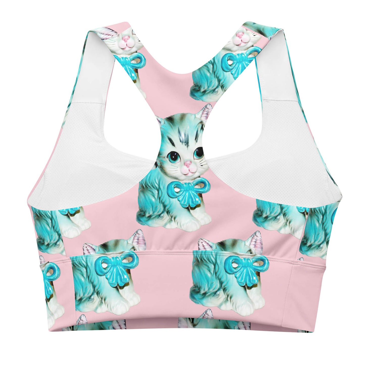 Vintage Kitty Cat Longline Sports Bra (XS-3XL)