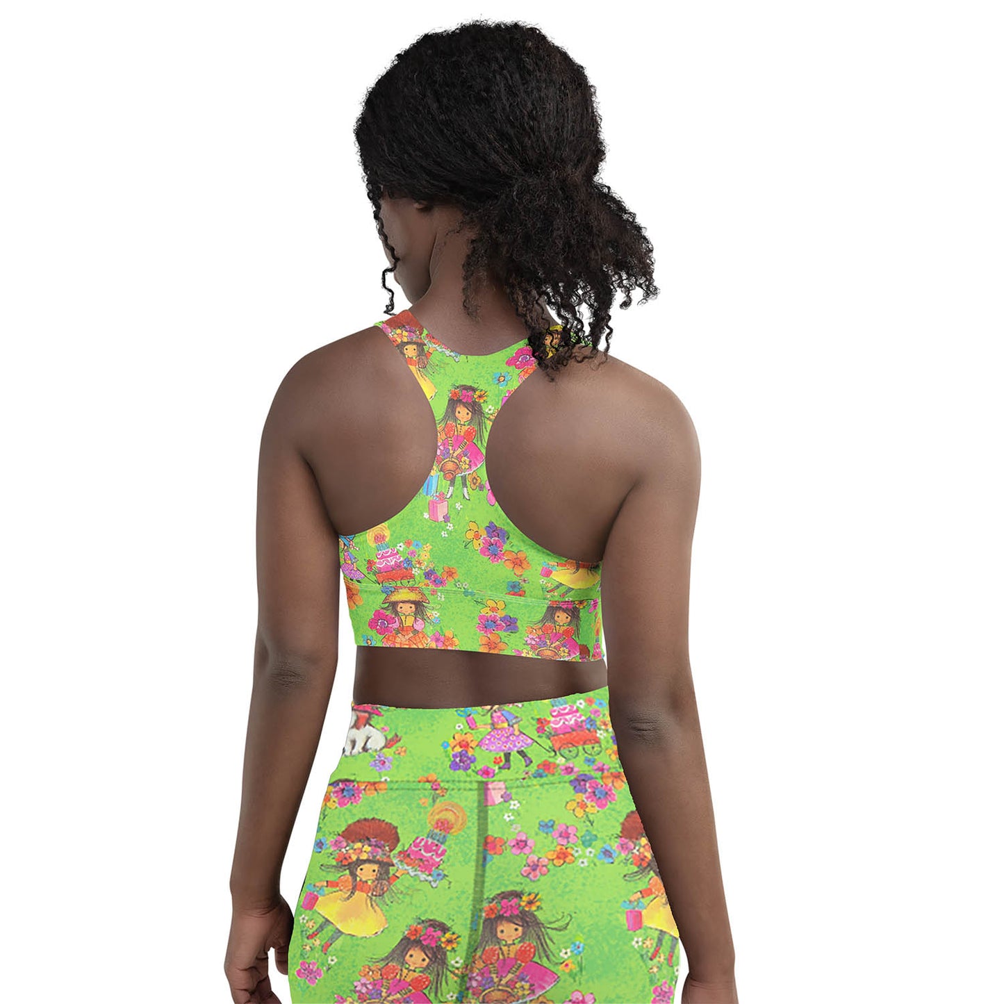 Vintage Flower Girls Longline Sports Bra (XS-3XL)