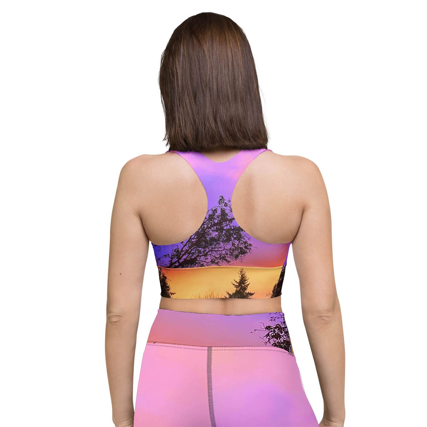 Sherbet Colored Sunset Longline Sports Bra (XS-3XL)
