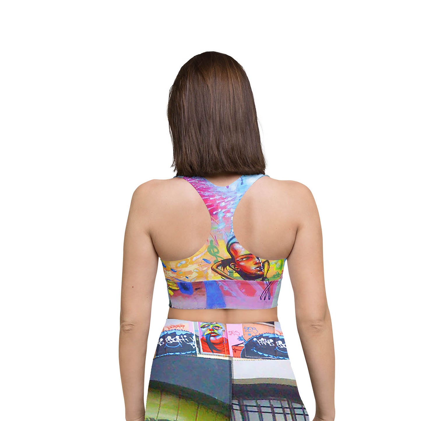 Los Angeles Graffiti Longline Sports Bra (XS-3XL)