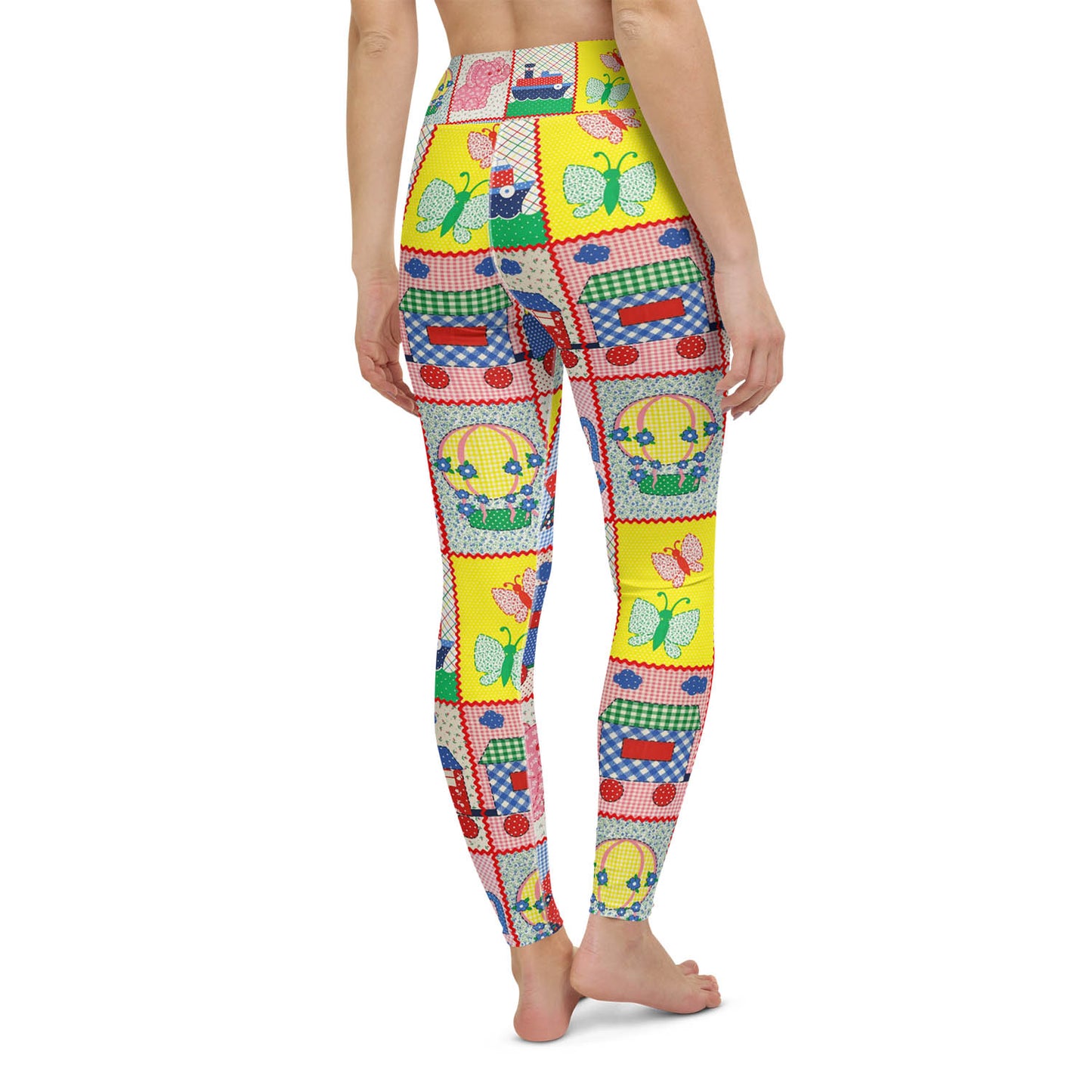 Vintage Pink Elephant High Waisted Workout Leggings (XS-X6)