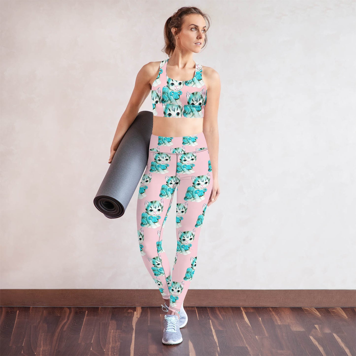 Vintage Kitty Cat High Waisted Workout Leggings