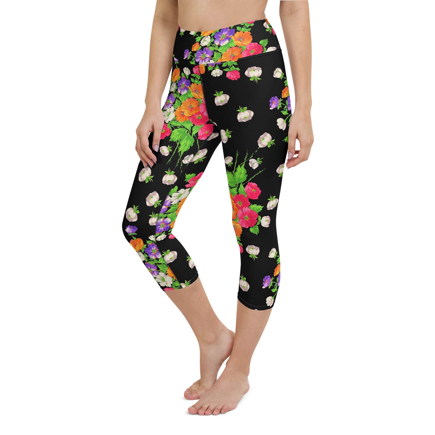 It's Raining Flowers Capri Workout Leggings