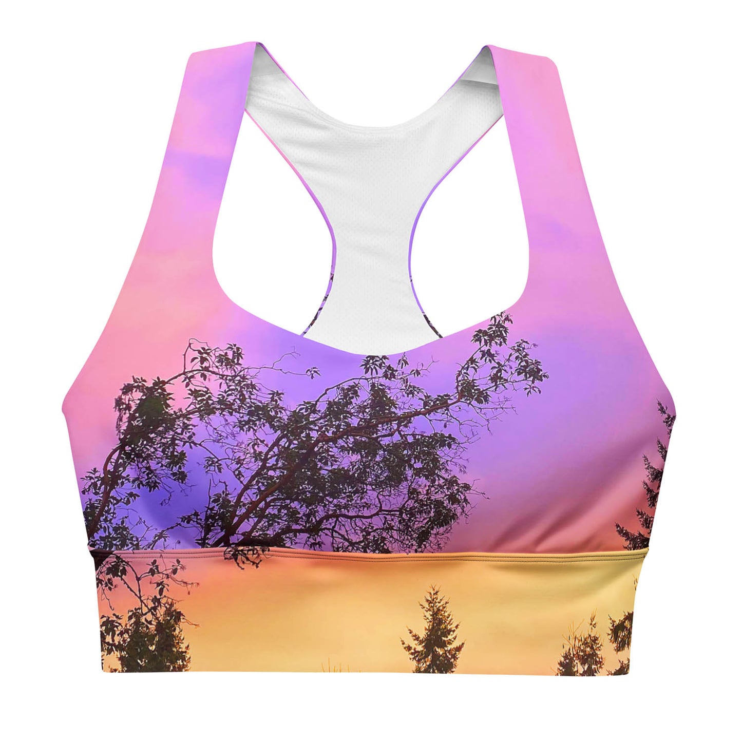 Sherbet Colored Sunset Longline Sports Bra (XS-3XL)