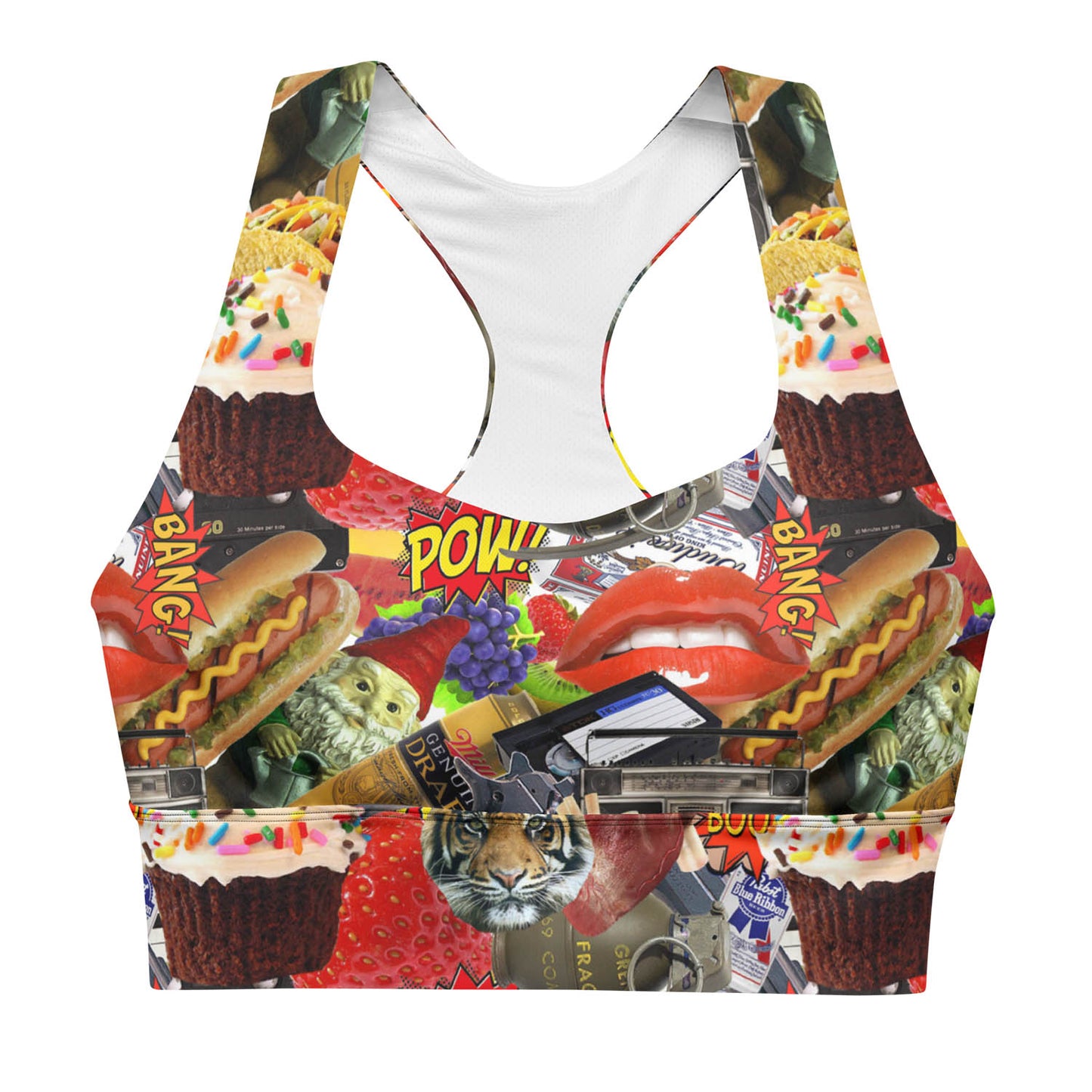 Hotdogs, Grenades and Tigers Oh My Longline Sports Bra (XS-3XL)