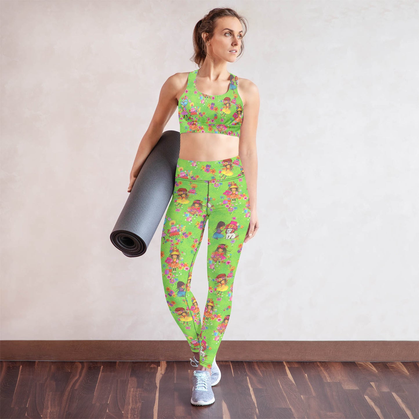 Vintage Flower Girls High Waisted Workout Leggings