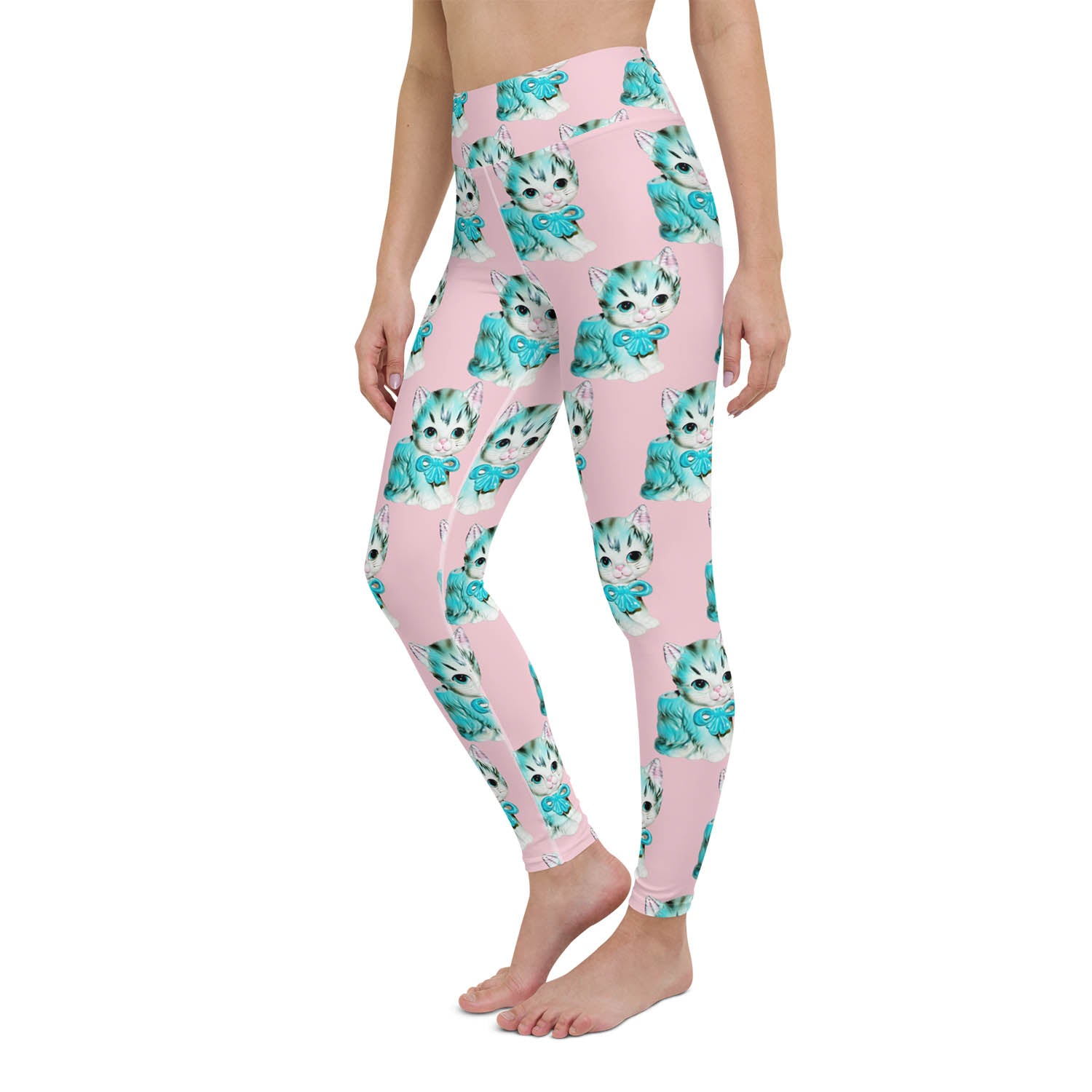 Vintage Kitty Cat High Waisted Workout Leggings