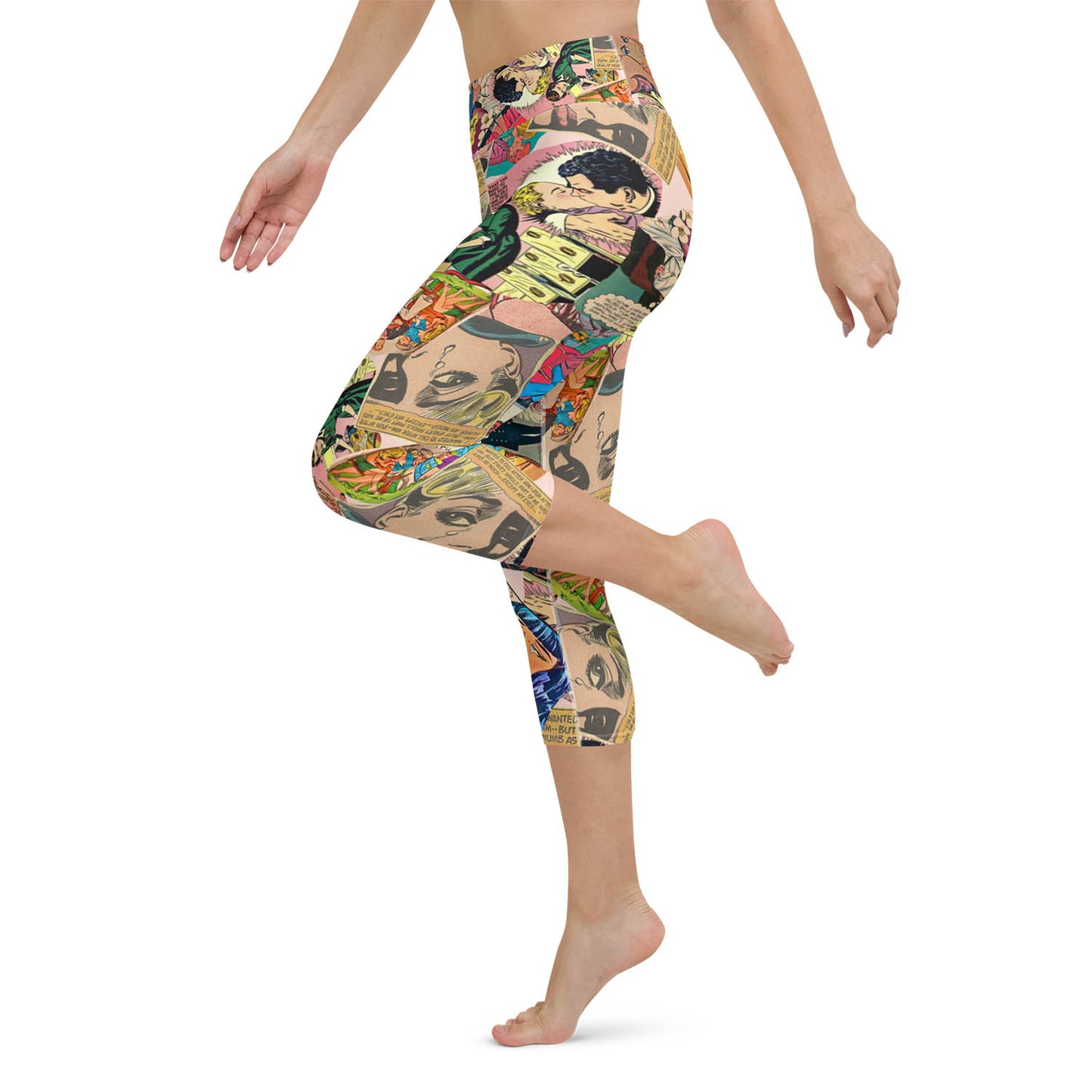 Love Chronicles Vintage Comics High Waisted Capri Workout Leggings