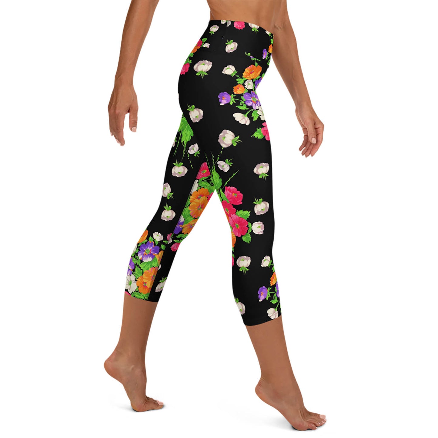 It's Raining Flowers Capri Workout Leggings