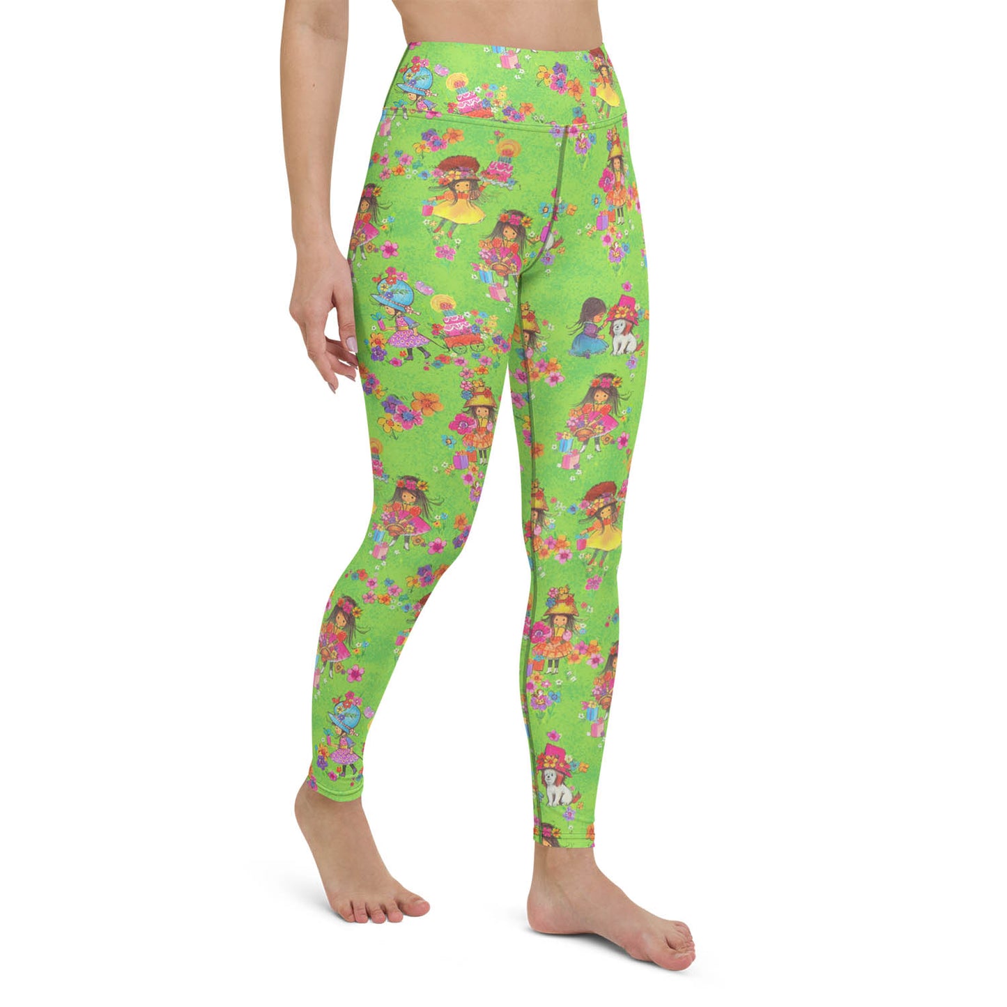 Vintage Flower Girls High Waisted Workout Leggings