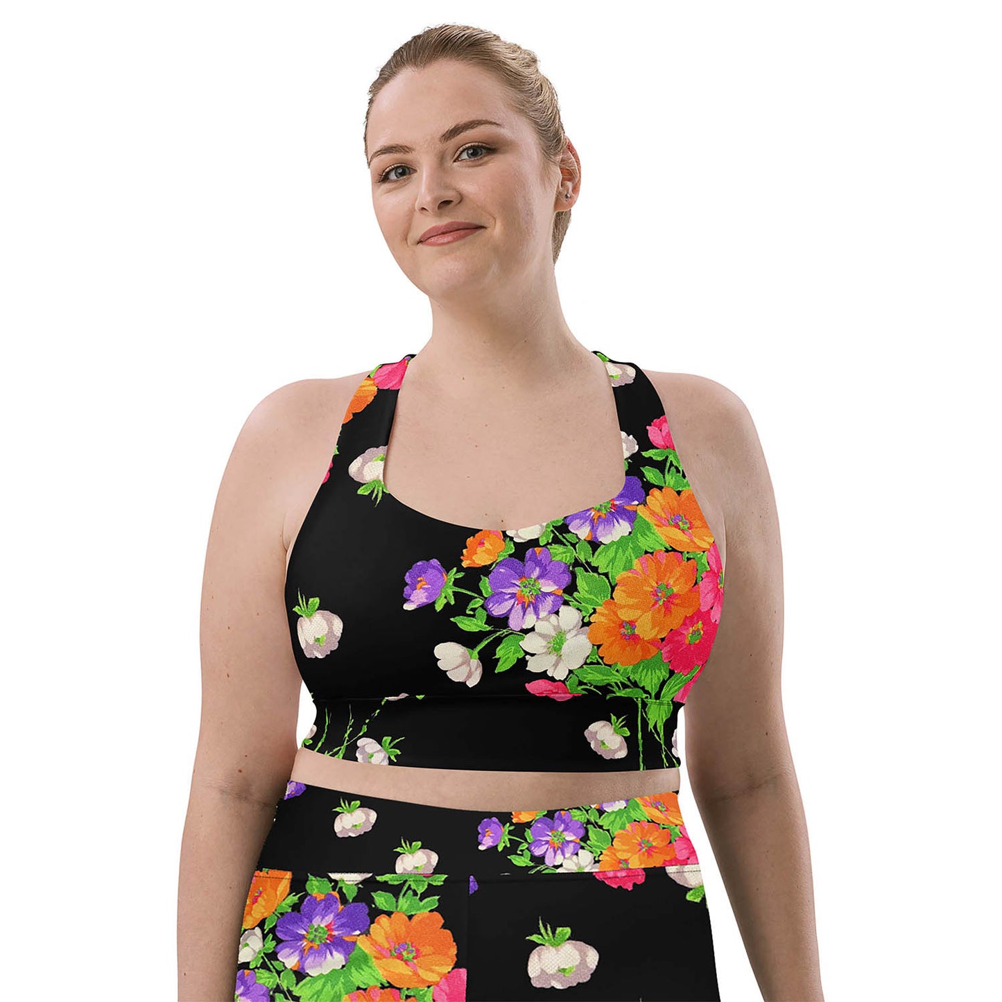 It's Raining Flowers Longline Sports Bra (XS-3XL)