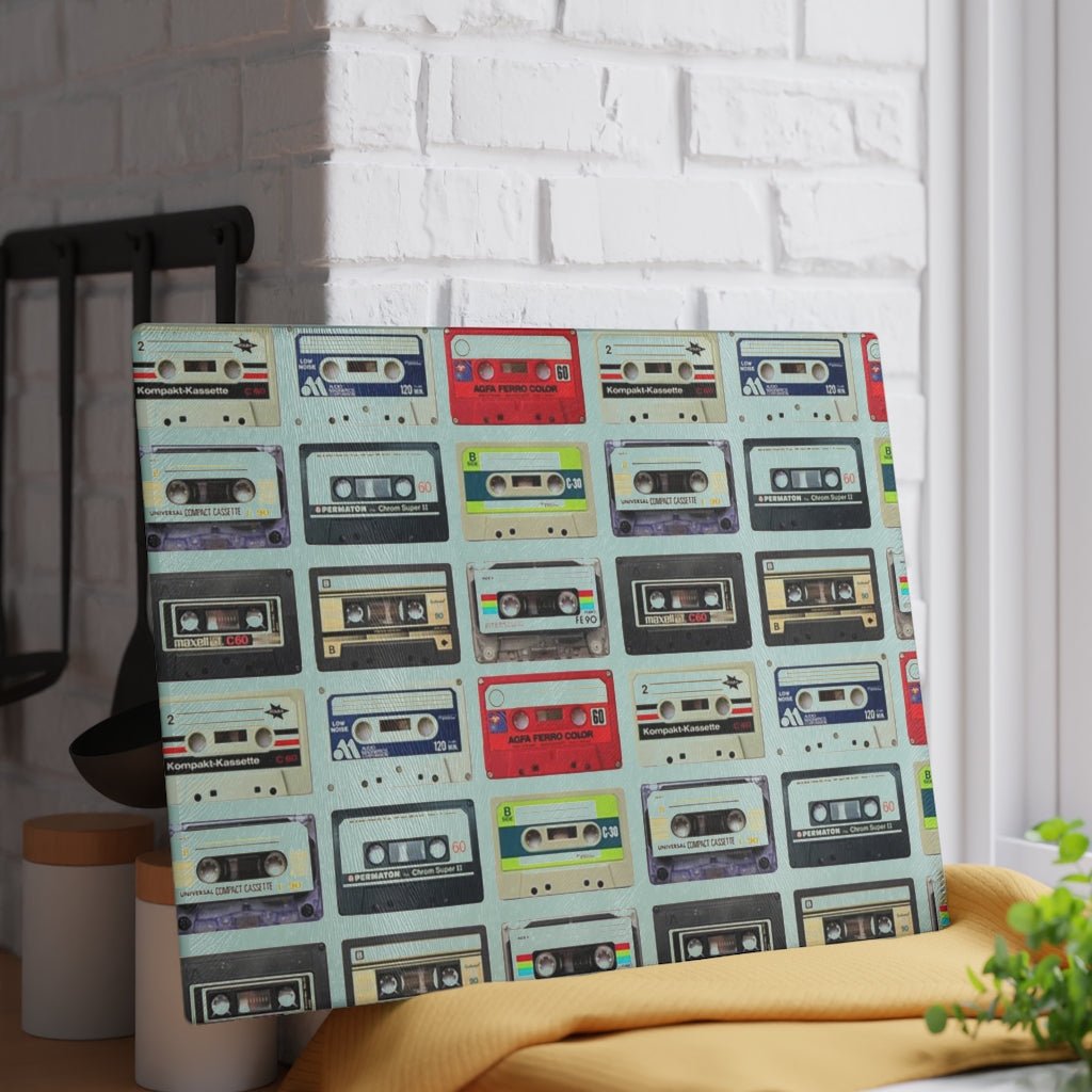 Cassette Tape Realness - Glass Cutting Board - Jeanjai