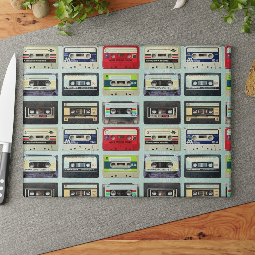 Cassette Tape Realness - Glass Cutting Board - Jeanjai