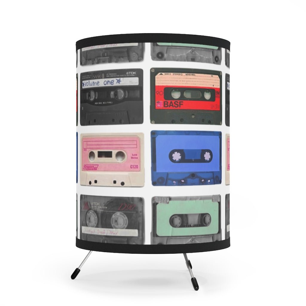 Cassette Tape Realness - Tripod Lamp with Printed Shade - Jeanjai