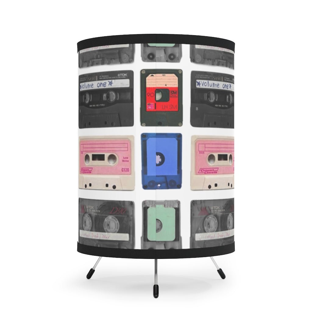 Cassette Tape Realness - Tripod Lamp with Printed Shade - Jeanjai
