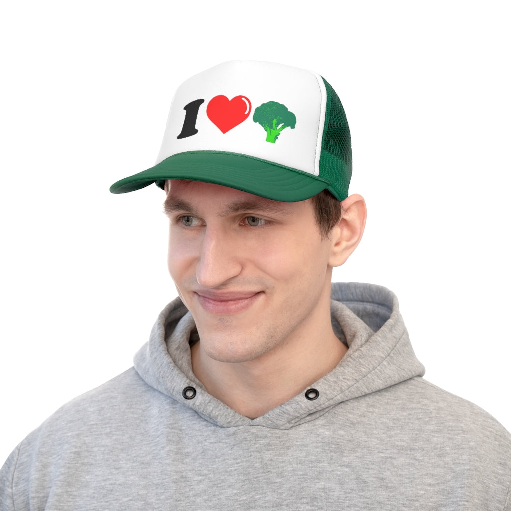 I Heart Broccoli Green Trucker Hat