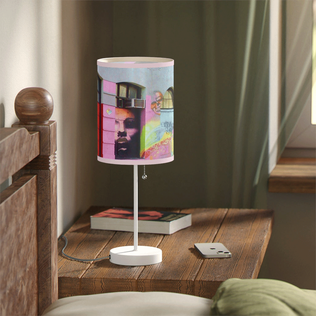 LA Graffiti Pink Ladies and Skulls - Lamp on a Stand - Jeanjai