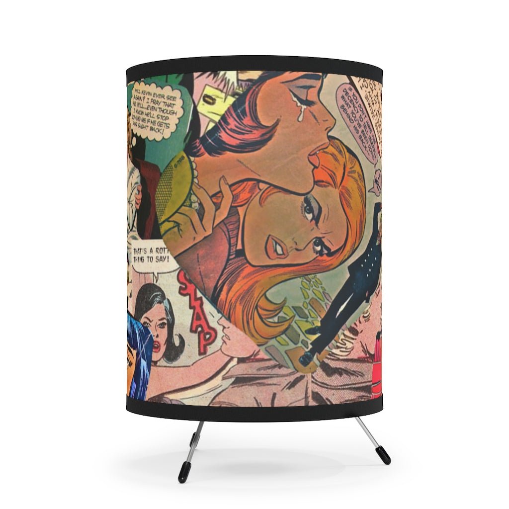 Love Chronicles Vintage Comics - Tripod Lamp with Printed Shade - Jeanjai