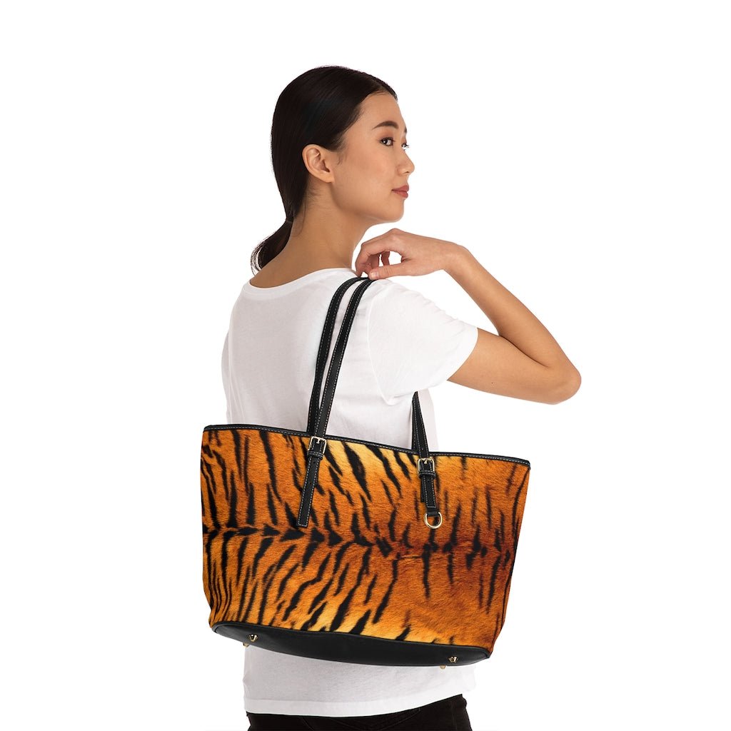 Tiger Print - PU Leather Shoulder Bag - Jeanjai