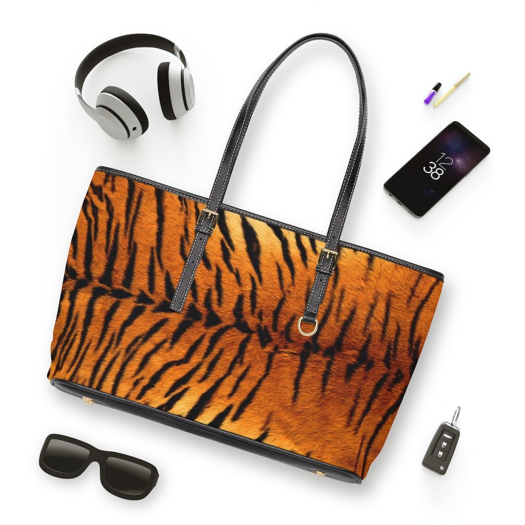 Tiger Print - PU Leather Shoulder Bag - Jeanjai