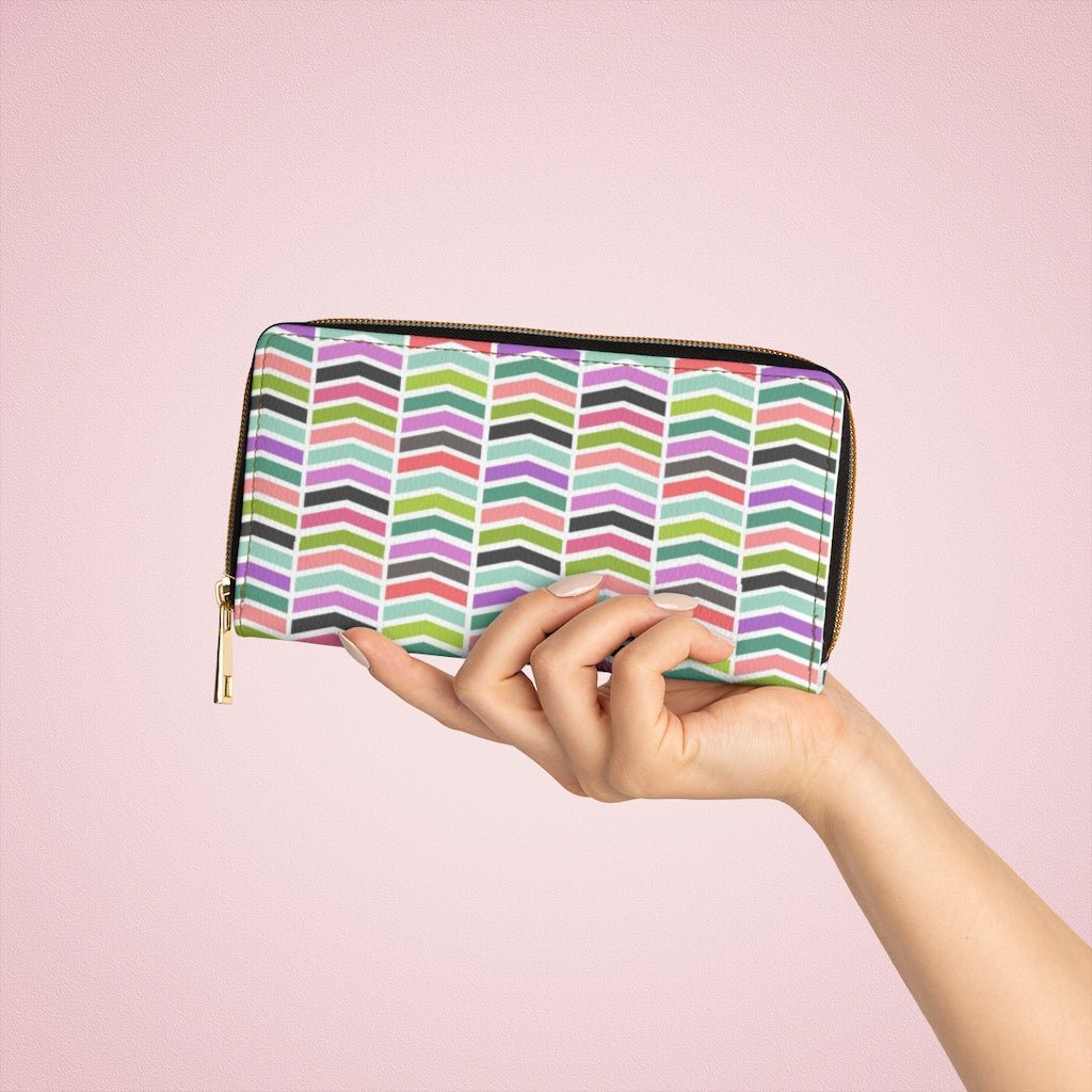 Zig Zag Colorful Squiggles - Zipper Wallet - Jeanjai