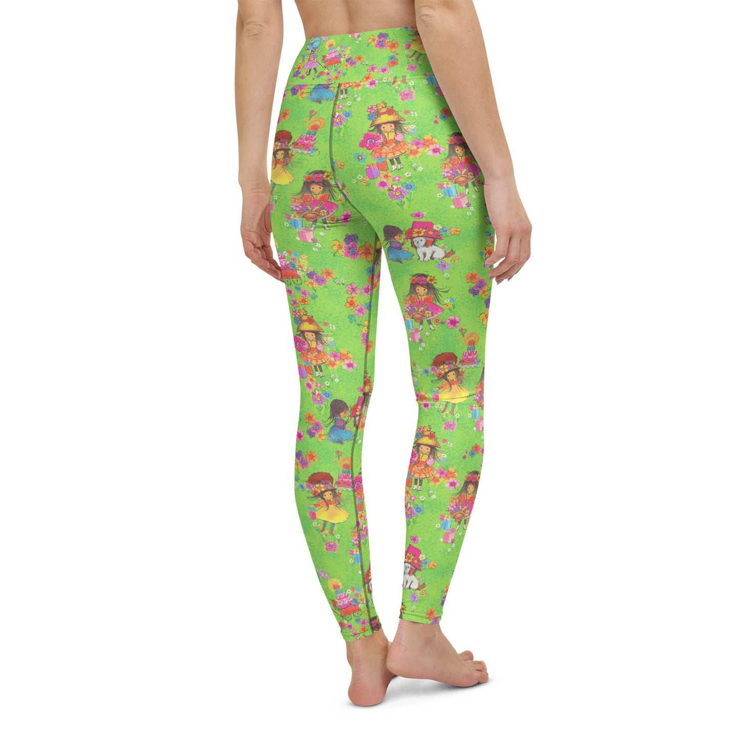Vintage Flower Girls High Waisted Workout Leggings