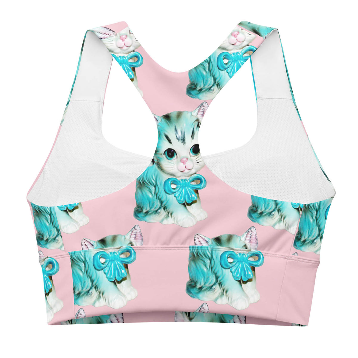 Vintage Kitty Cat Longline Sports Bra (XS-3XL)
