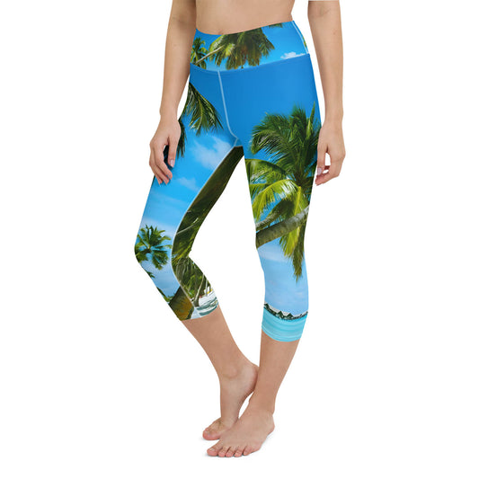 Bahamas High Waisted Capri Workout Leggings