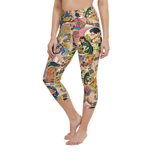 Love Chronicles Vintage Comics High Waisted Capri Workout Leggings