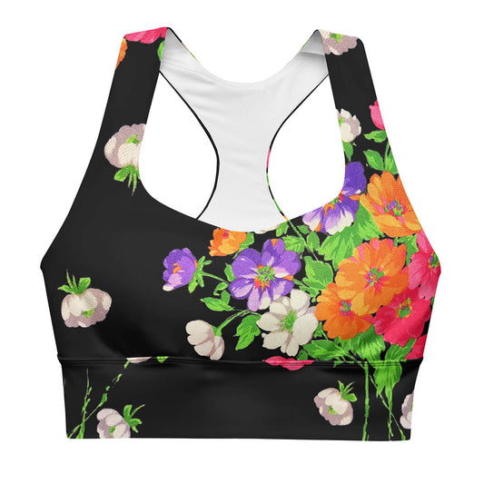 It's Raining Flowers Longline Sports Bra (XS-3XL)