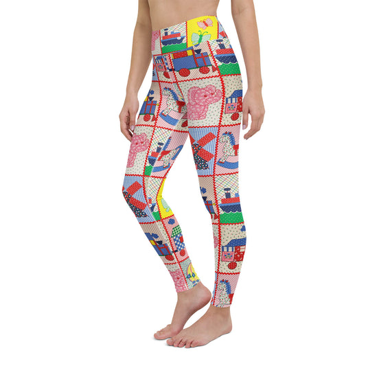 Vintage Pink Elephant High Waisted Workout Leggings (XS-X6)