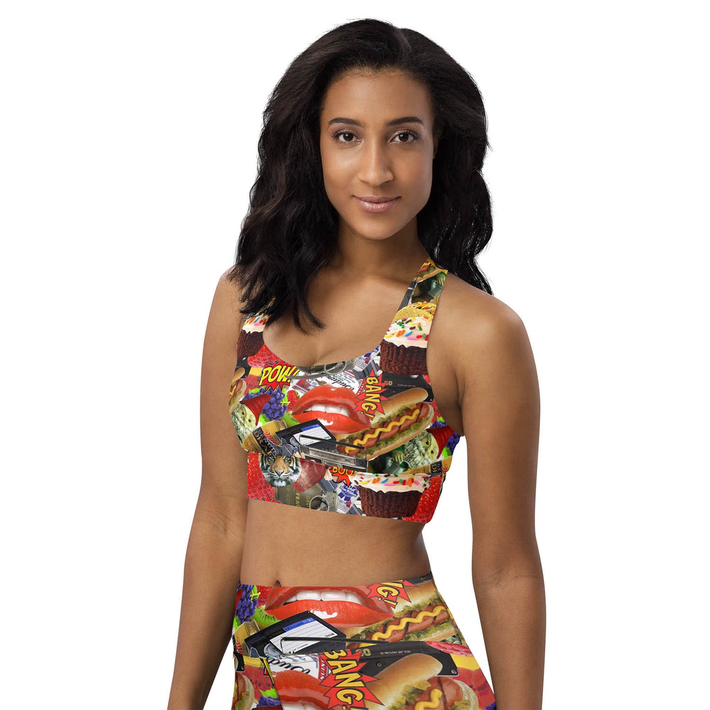 Hotdogs, Grenades and Tigers Oh My Longline Sports Bra (XS-3XL)