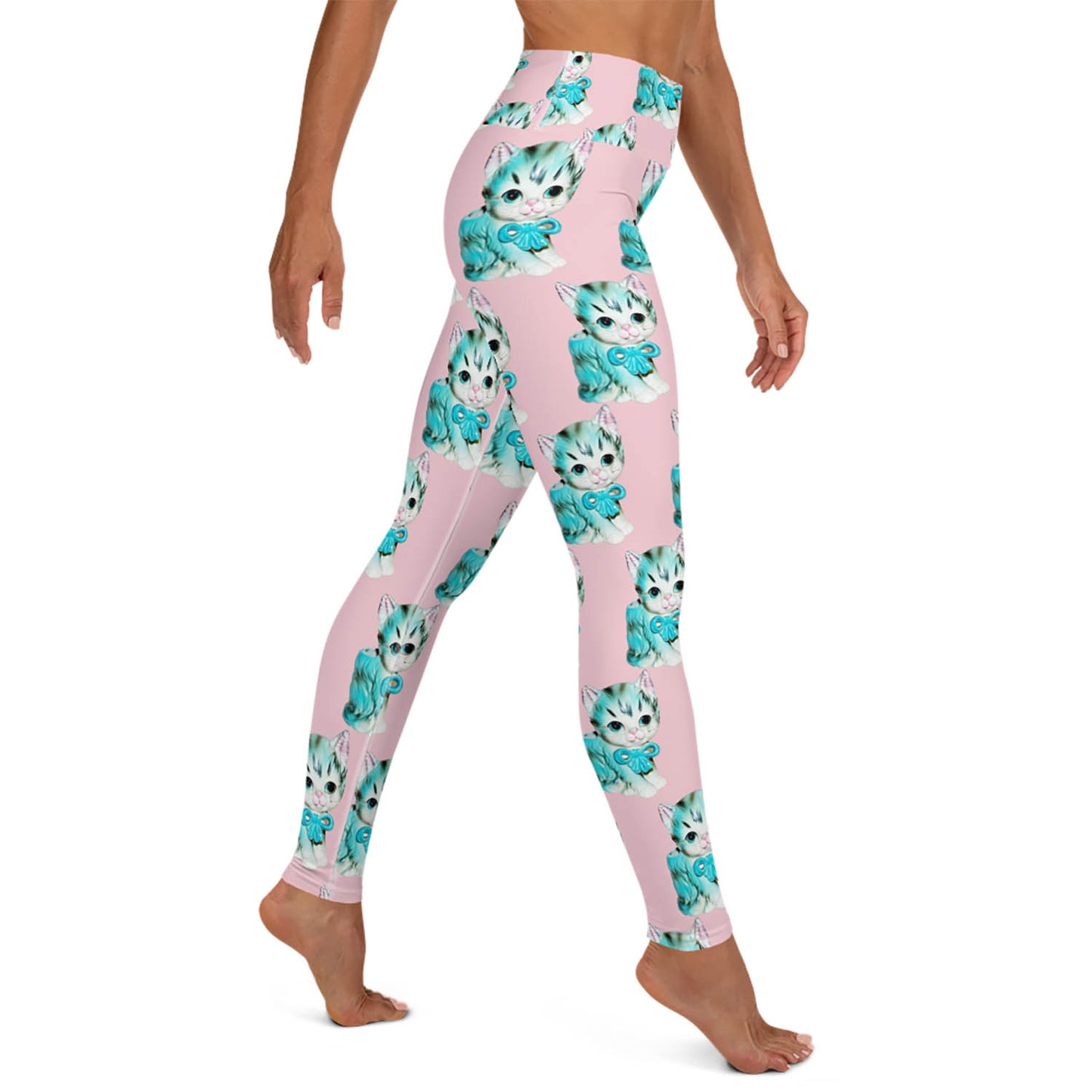 Vintage Kitty Cat High Waisted Workout Leggings