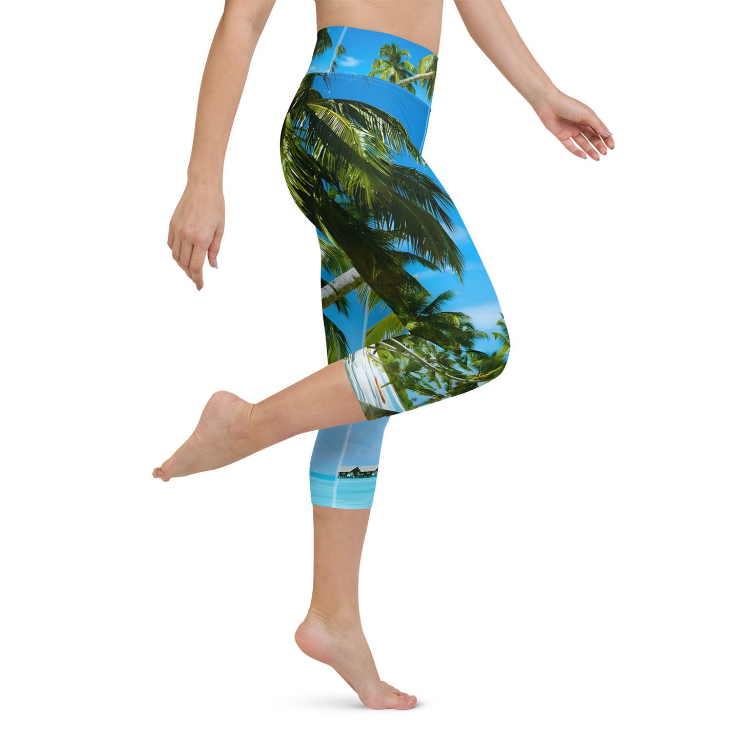 Bahamas High Waisted Capri Workout Leggings