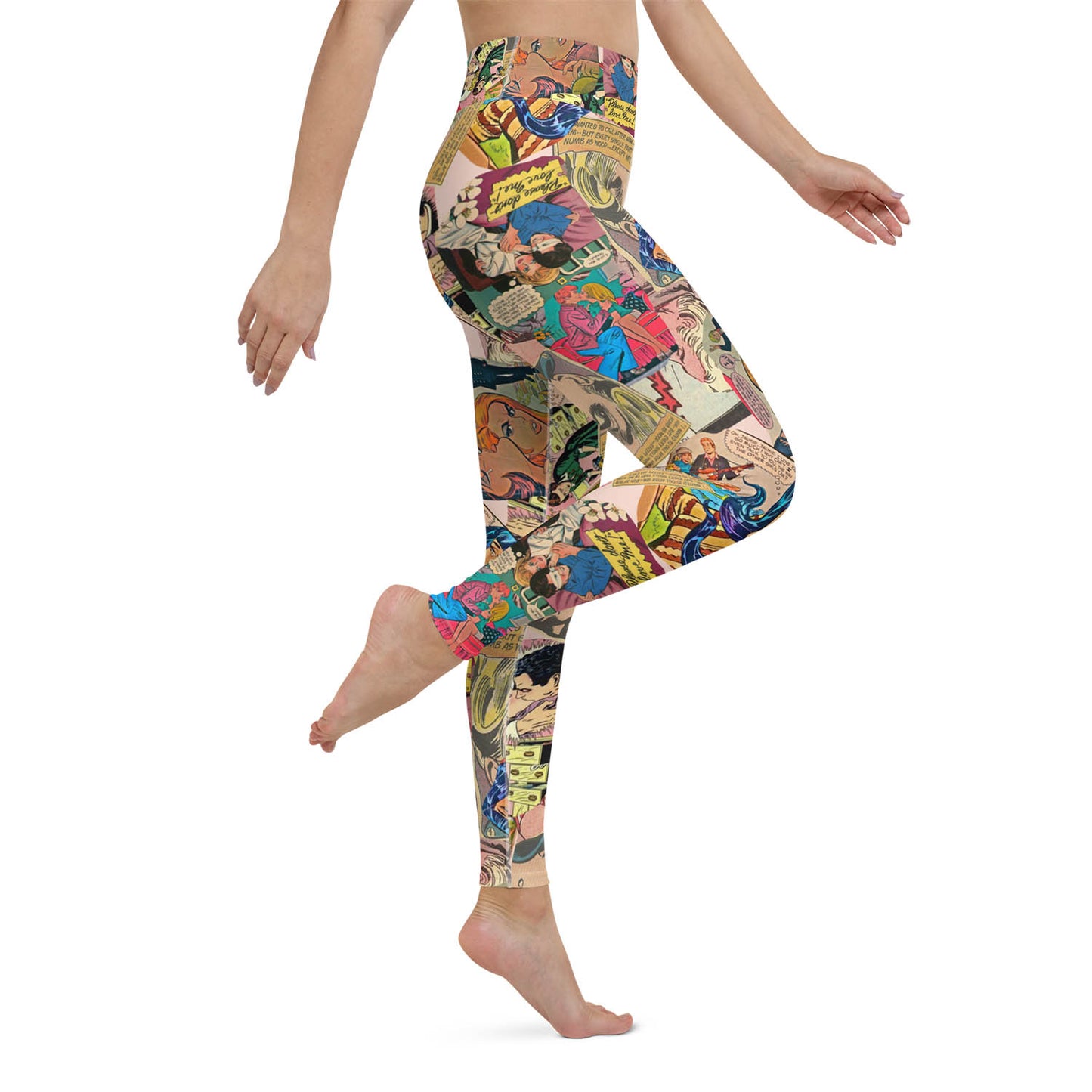 Love Chronicles Vintage Comics High Waisted Workout Leggings