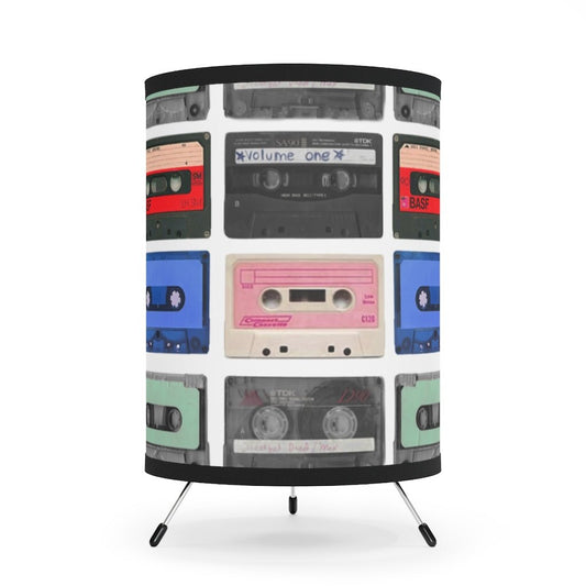 Cassette Tape Realness - Tripod Lamp with Printed Shade - Jeanjai