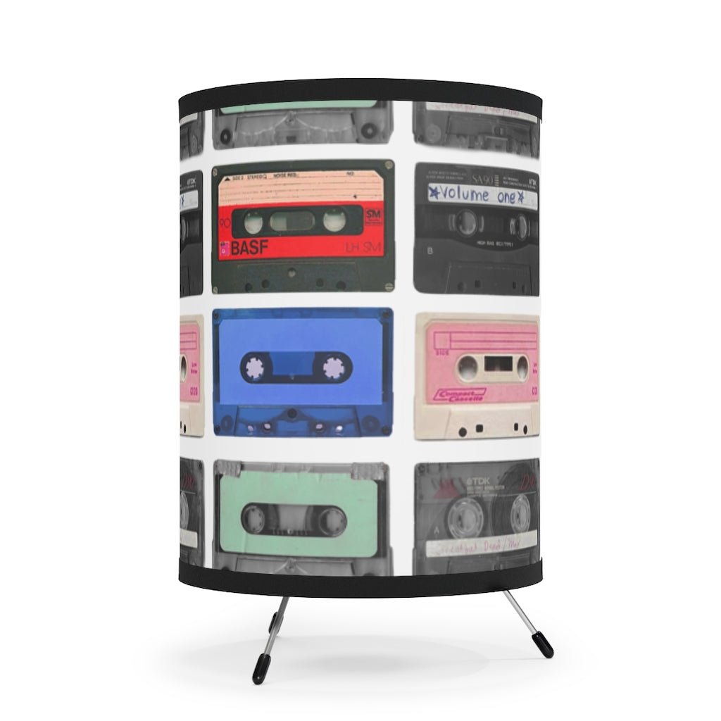 Cassette Tape Realness - Tripod Lamp with Printed Shade - Jeanjai