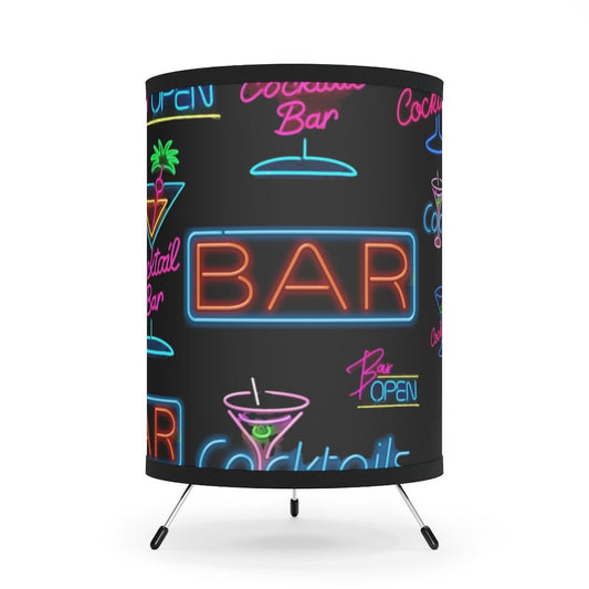 Cocktail Neon Lights - Tripod Lamp with Printed Shade - Jeanjai