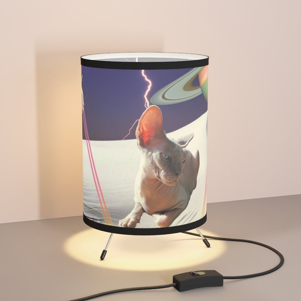 Sphynx Space Beauties - Tripod Lamp with Printed Shade - Jeanjai