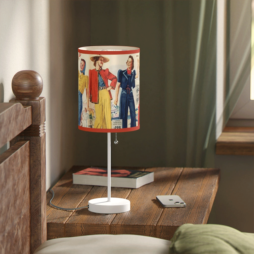 Vintage Fashion Advertisement - Lamp on a Stand - Jeanjai
