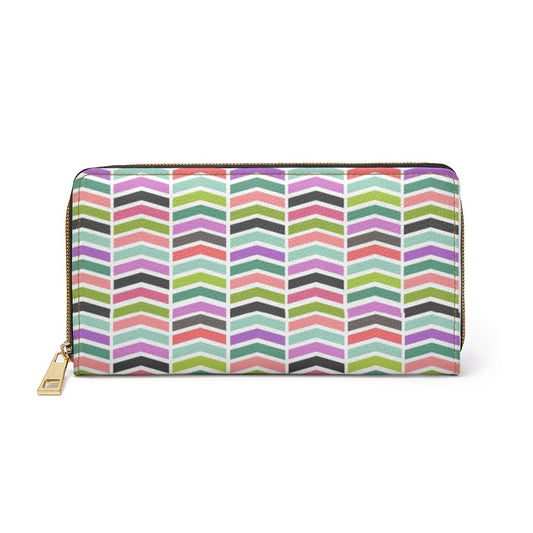 Zig Zag Colorful Squiggles - Zipper Wallet - Jeanjai